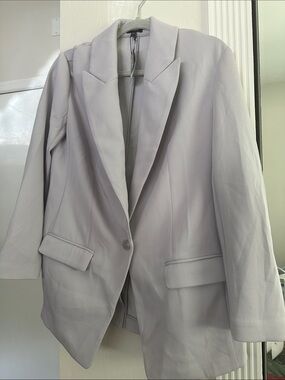 Express Pastel Lavender One-Button Blazer